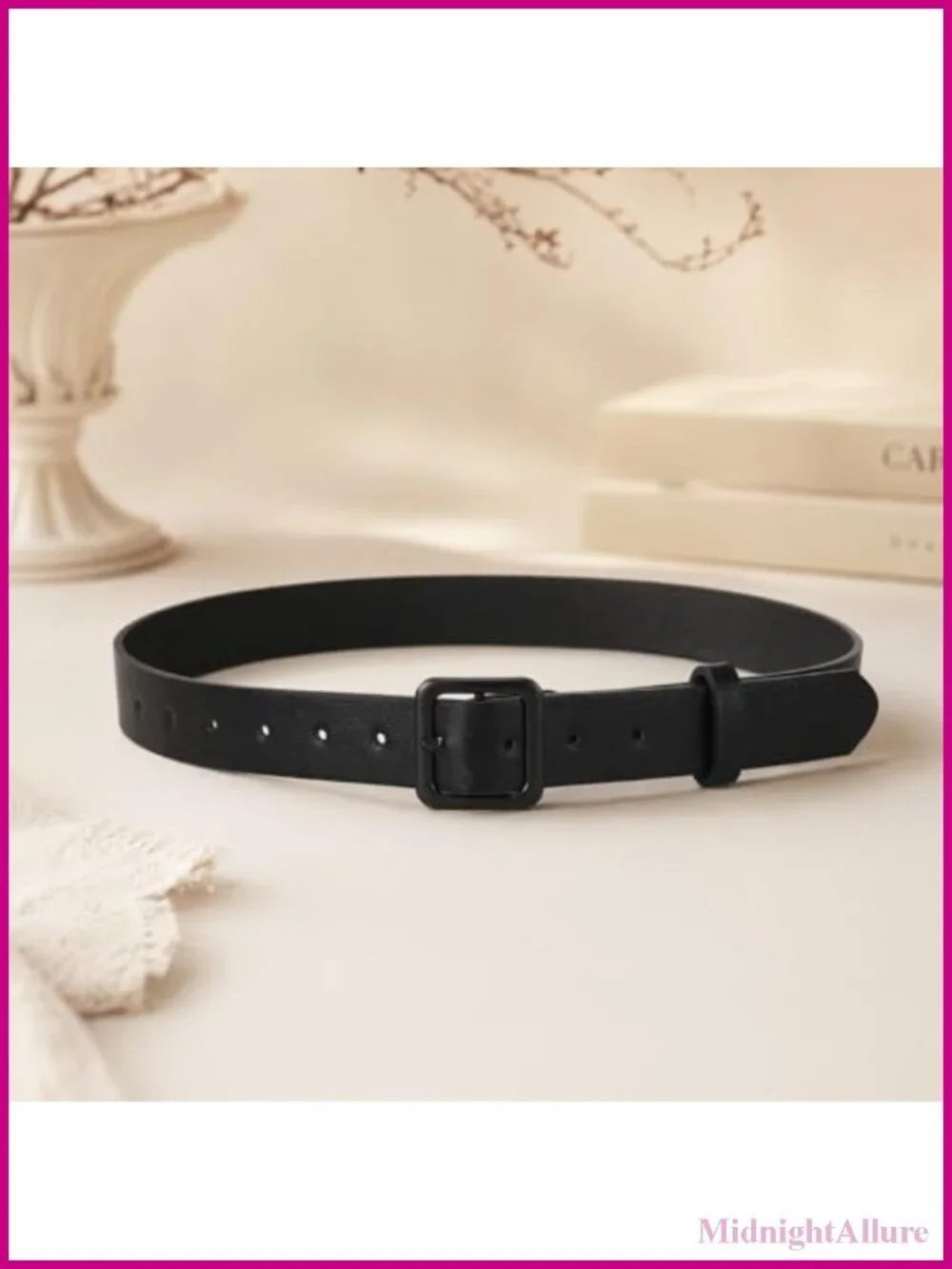 Women's Faux Leather Belt with Square Buckle Adjustable Waist Fashion Belt